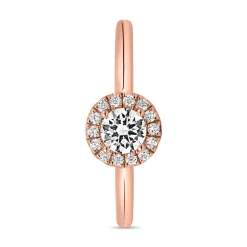 Lab grown Diamantring Halo aus Roségold BDR0012LG-RSL