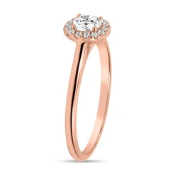 Lab grown Diamantring Halo aus Roségold BDR0012LG-RSL