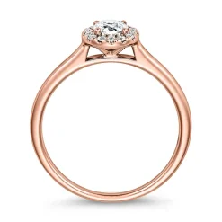 Lab grown Diamantring Halo aus Roségold BDR0012LG-RSL