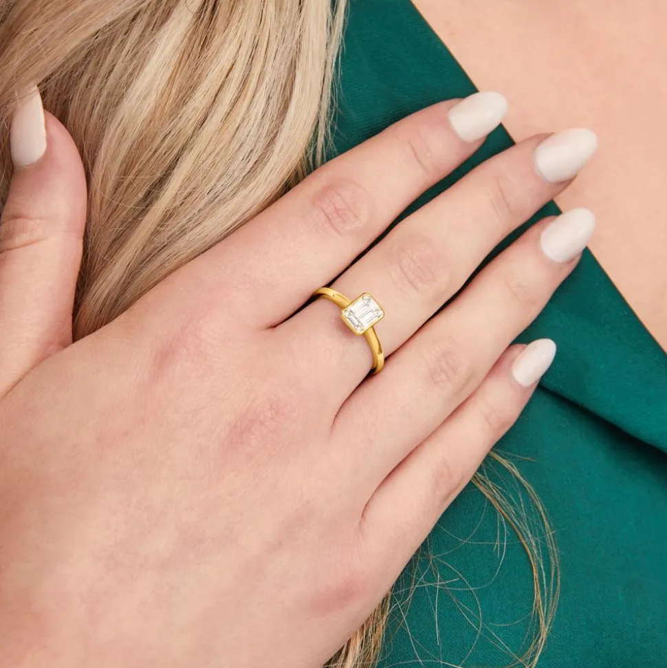 Lab-grown Diamantring aus Gelbgold BDR0037LG-GSL