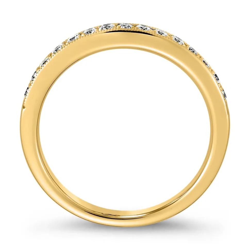 Lab-grown Diamantring für Damen aus Gelbgold BDR0057LG-GSL