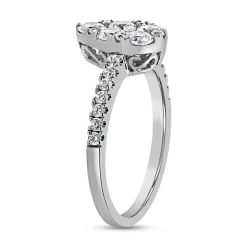 Lab-grown Diamantring Tropfen aus Weißgold oder Platin BDR0056LG-WSL