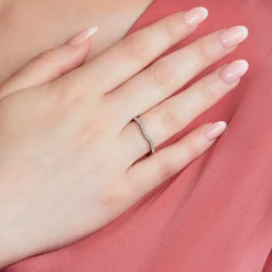 Lab-grown Diamantring Welle aus Weißgold oder Platin BDR0051LG-WSL