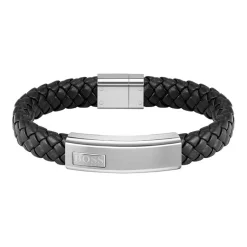 Lander Gravurarmband für Herren aus Leder und Edelstahl 1580178M