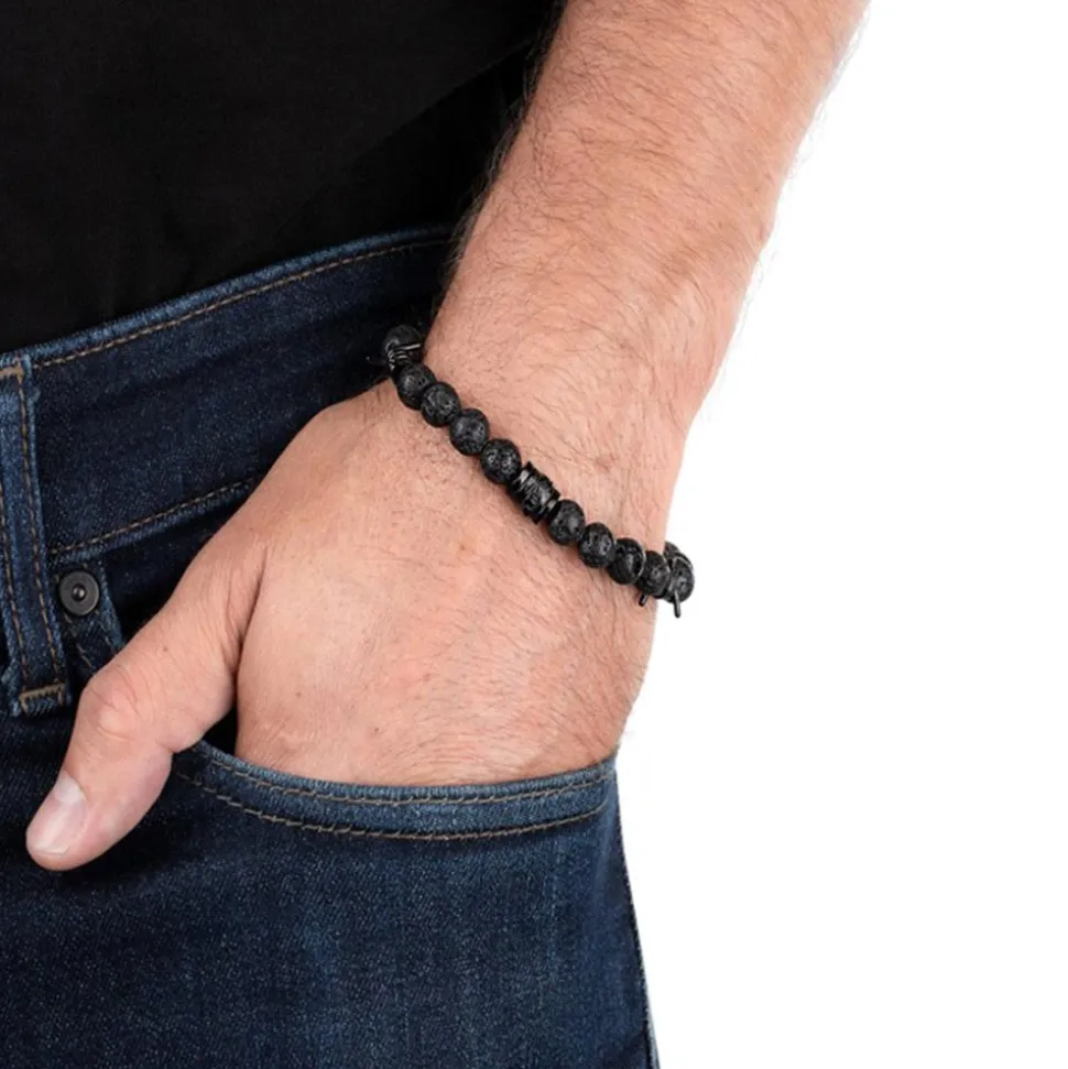 Lavastein Armband Barbedwire für Herren PEJGB2112331