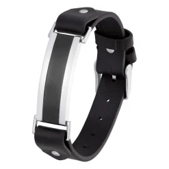 Lederarmband mit Ident-Platte aus Edelstahl mit Achat 2035966