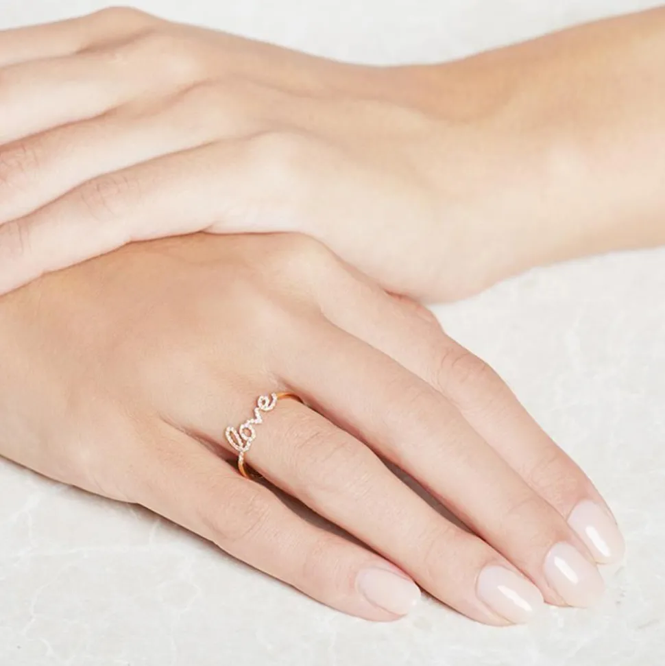 Love Ring aus 14K Gold mit Diamanten DR0441