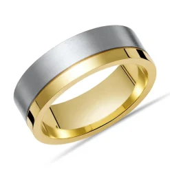 Massiver Vivo Bicolor 925 Silber Herrenring R8554SL