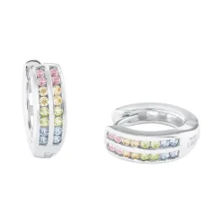 Mädchen Creolen aus Sterlingsilber mit Zirkonia 2024374