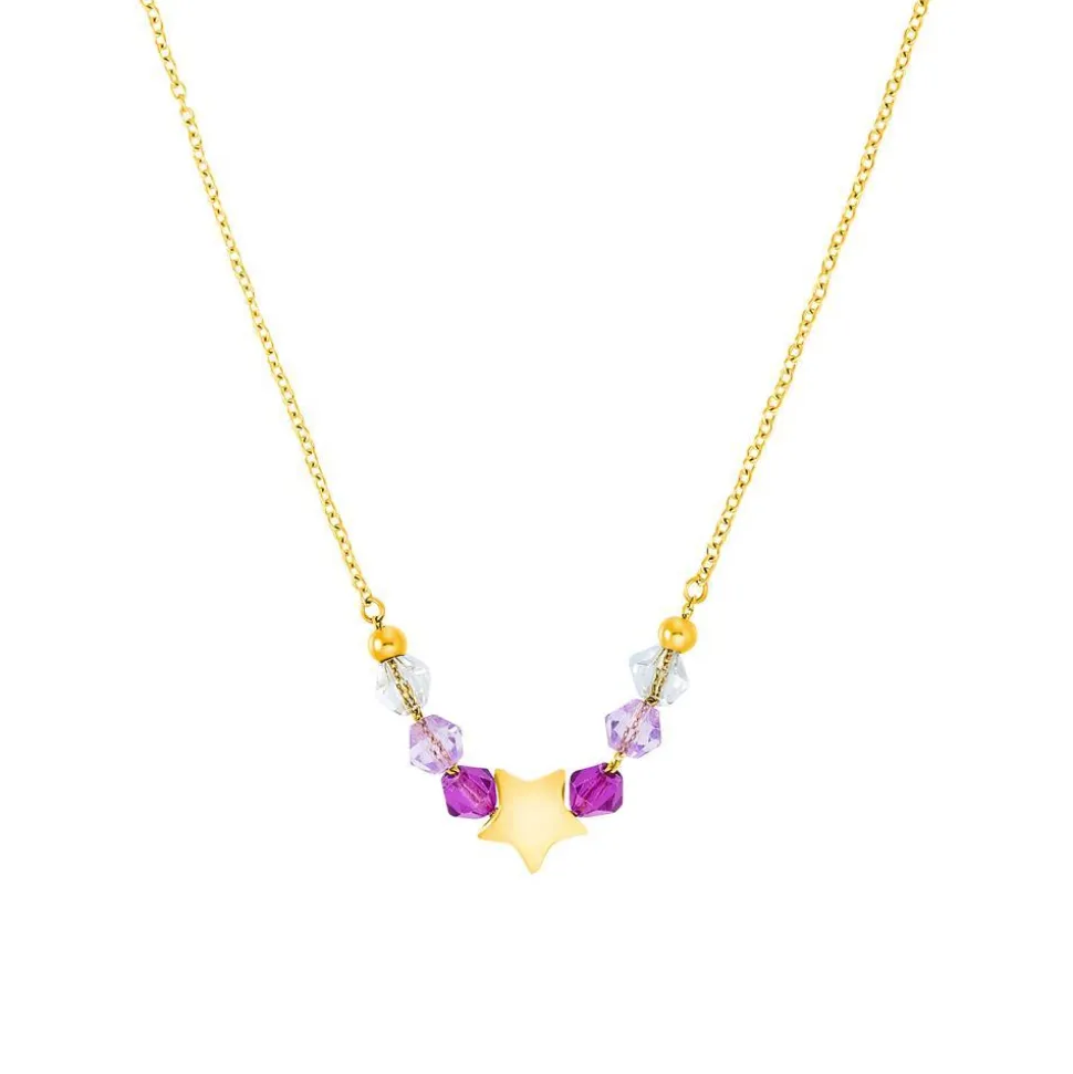 Mädchen Gravurkette, Edelstahl, Schmuckperlen, IP Gold 2035300