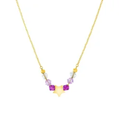 Mädchen Gravurkette, Edelstahl, Schmuckperlen, IP Gold 2035300