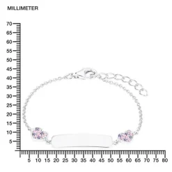 Mädchen Ident Armband Herzen aus 925er Silber 2027208