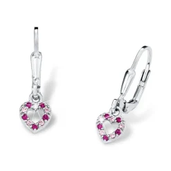 Mädchen Ohrhänger Herz aus Sterlingsilber mit Zirkonia 9082650