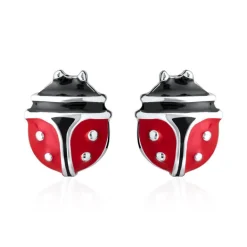 Mädchen Ohrstecker Marienkäfer aus 925er Silber KE0153