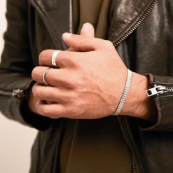 Modernes Armband Silber Zirkonia Steine 22g SB0039