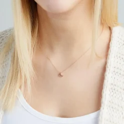Mond Kette aus rosévergoldetem Sterlingsilber LSN0032
