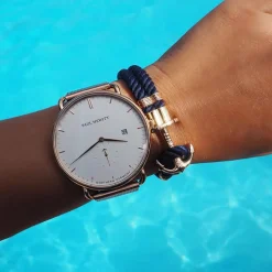 Nylon Armband blau roségold PH-PH-N-R-N