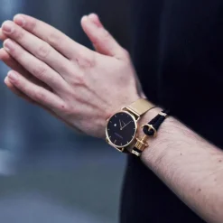 Nylon Armband schwarz gold PH-PH-N-G-B