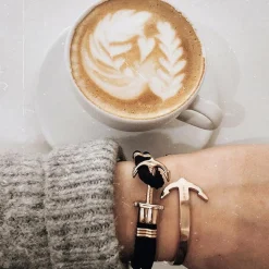 Nylon Armband schwarz rosé PH-PH-N-R-B