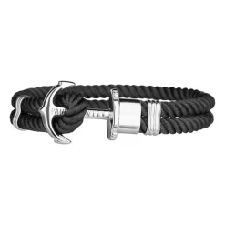 Nylon Armband schwarz silber PH-PH-N-S-B