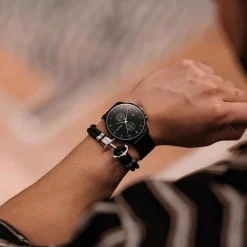 Nylon Armband schwarz silber PH-PH-N-S-B