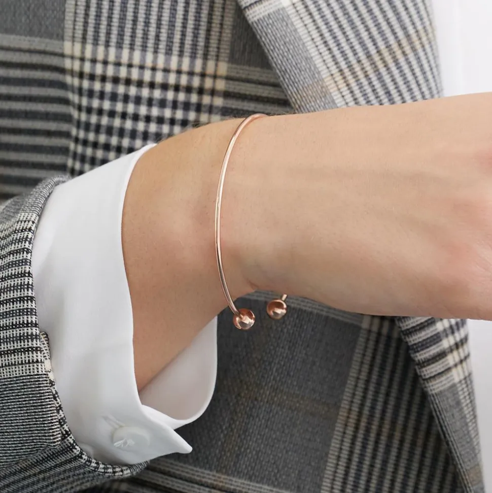 Offener Armreif aus rosévergoldetem 925er Silber LSB0015