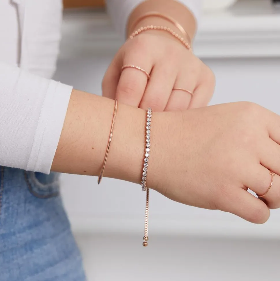 Offener Armreif aus rosévergoldetem 925er Silber LSB0015