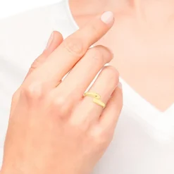 Offener Damenring aus Edelstahl, IP Gold 2035769