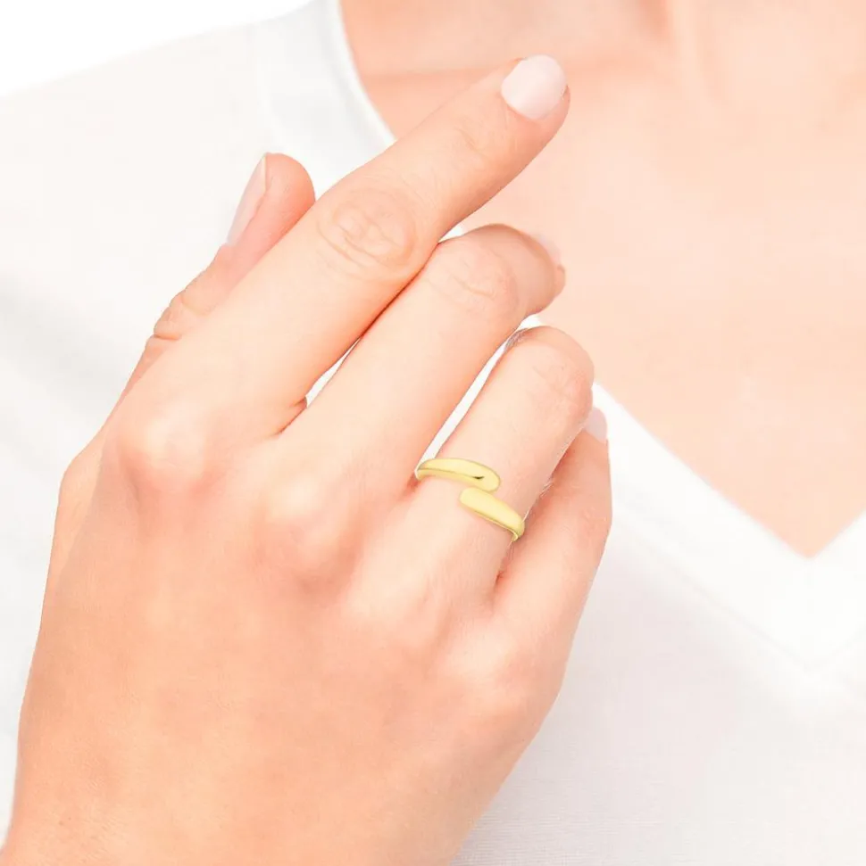 Offener Damenring aus Edelstahl, IP Gold 2035769