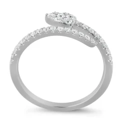 Offener Damenring mit Diamanten, Weißgold oder Platin BDR0072-WSL