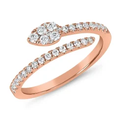 Offener Diamantring für Damen aus Roségold BDR0072-RSL