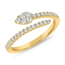 Offener Ring für Damen aus Gelbgold mit Brillanten BDR0072-GSL