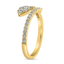 Offener Ring für Damen aus Gelbgold mit Brillanten BDR0072-GSL
