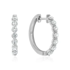 Ohrringe aus Weißgold oder Platin mit Diamanten, Lab BDE0050LG-WSL