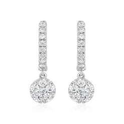 Ohrringe aus Weißgold oder Platin mit Brillanten BDE0038-WSL