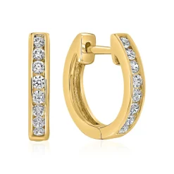 Ohrringe für Damen aus Gelbgold mit Brillanten, Lab BDE0055LG-GSL