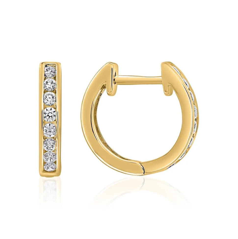 Ohrringe für Damen aus Gelbgold mit Brillanten, Lab BDE0055LG-GSL