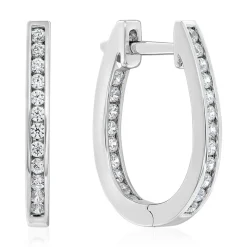 Ohrschmuck aus Weißgold oder Platin mit Diamanten, Lab BDE0048LG-WSL