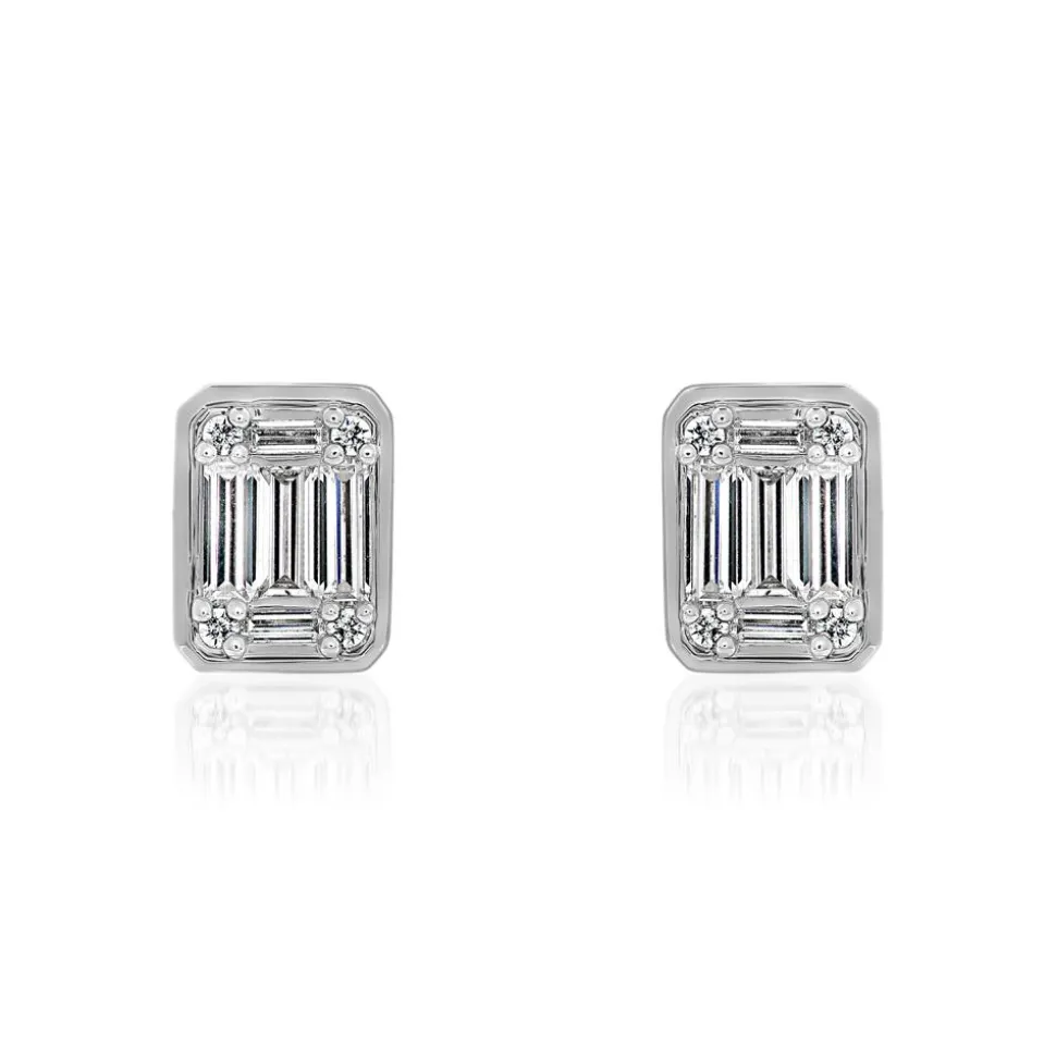 Ohrschmuck aus Weißgold oder Platin mit Diamanten BDE0078-WSL