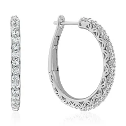 Ohrschmuck aus Weißgold oder Platin mit Lab Brillanten BDE0040LG-WSL