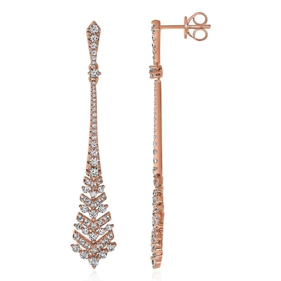 Ohrschmuck für Damen aus Roségold mit Brillanten BDE0080-RSL