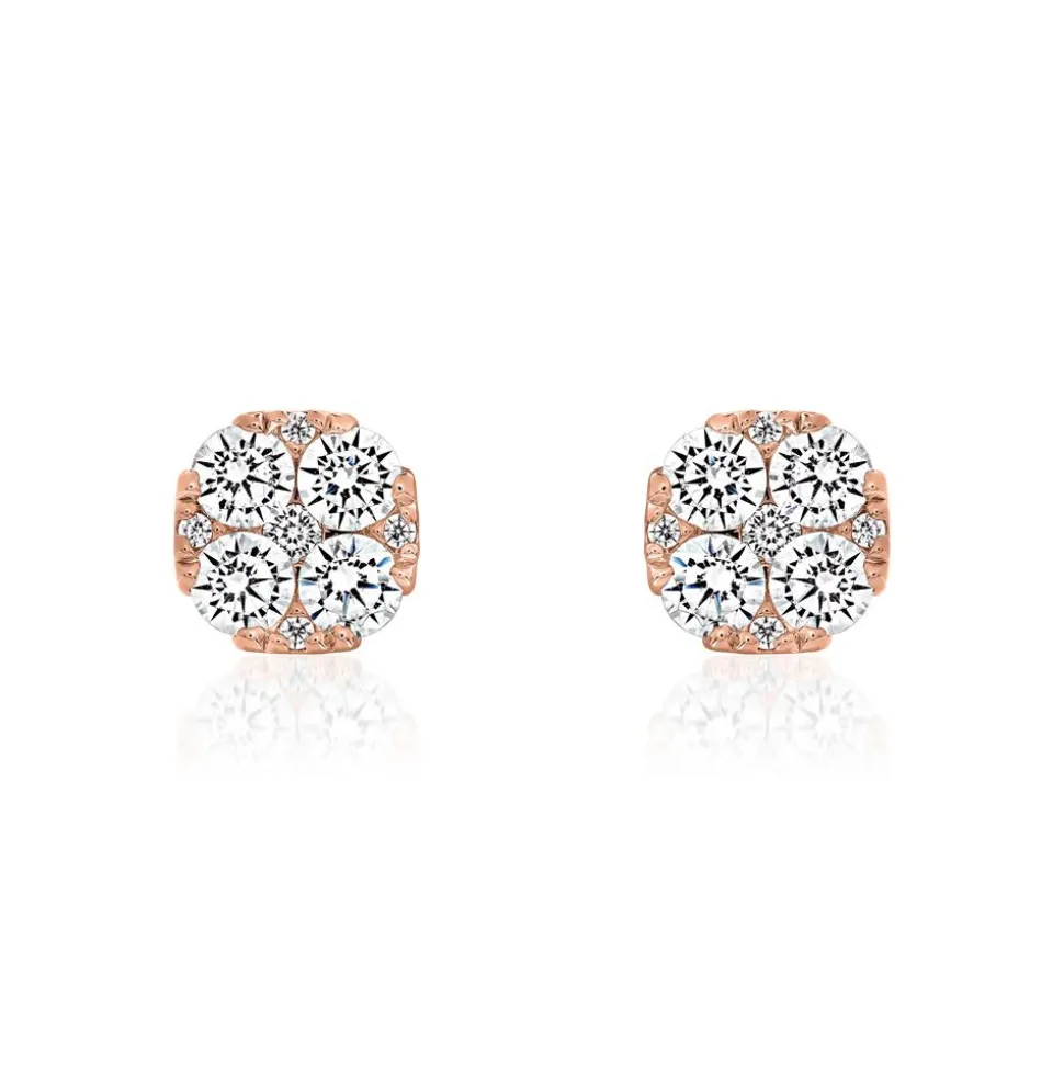 Ohrschmuck für Damen aus Roségold mit Diamanten BDE0072-RSL