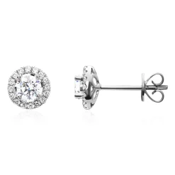 Ohrstecker aus 585er Weißgold mit Brillant, lab grown BDE0014LG-14KWSL
