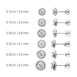 Ohrstecker aus 585er Weißgold mit Brillant, lab grown BDE0014LG-14KWSL