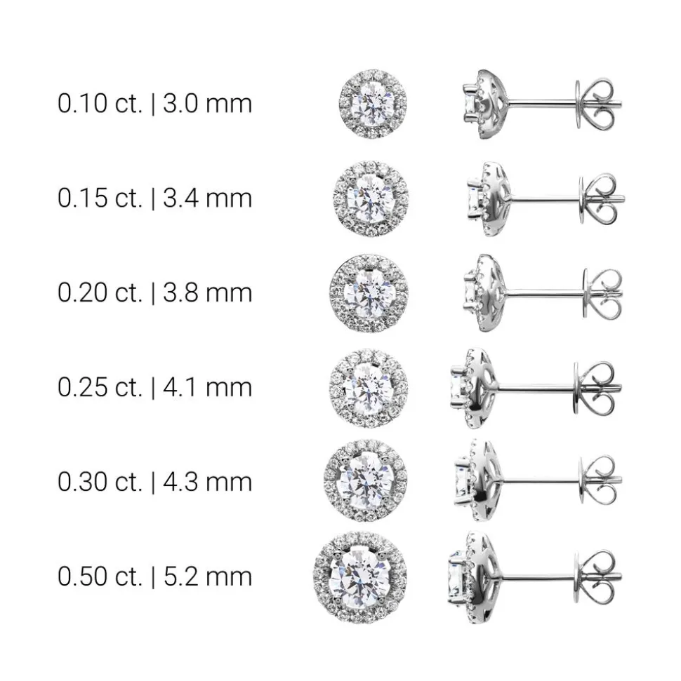 Ohrstecker aus 585er Weißgold mit Brillant, lab grown BDE0014LG-14KWSL