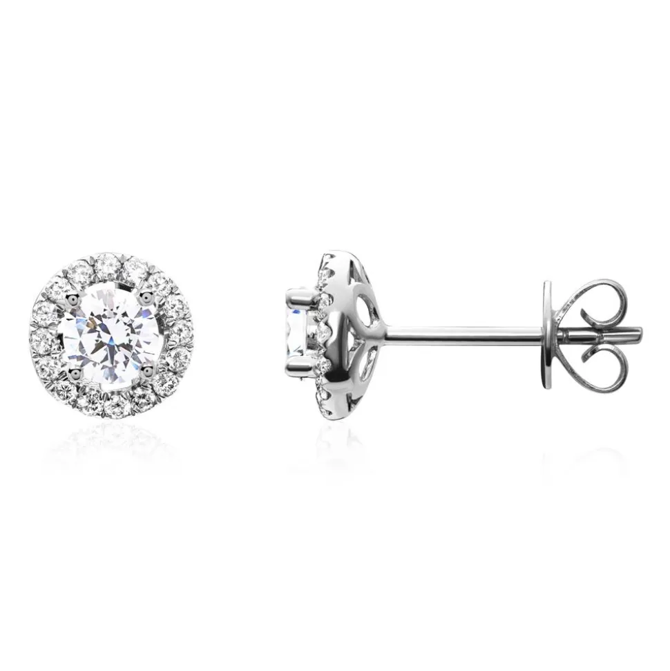 Ohrstecker aus 585er Weißgold mit Brillant, lab grown BDE0014LG-14KWSL