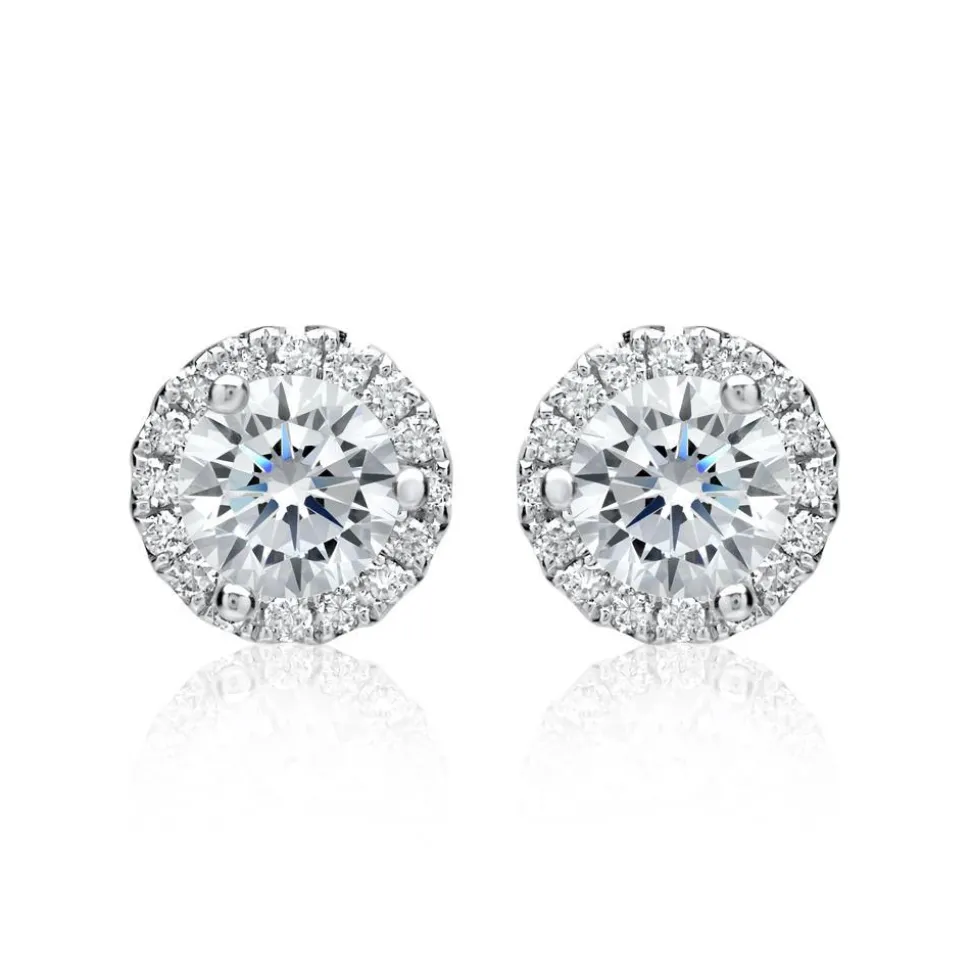 Ohrstecker aus 750er Weißgold mit lab grown Diamant BDE0001LG-18KWSL