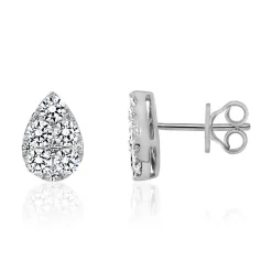 Ohrstecker aus Weißgold oder Platin, Lab Diamanten BDE0070LG-WSL