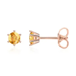 Ohrstecker für Damen aus 14 Karat Roségold mit Citrinen BDE0028Ci-14KRSL