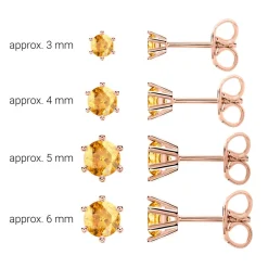 Ohrstecker für Damen aus 14 Karat Roségold mit Citrinen BDE0028Ci-14KRSL
